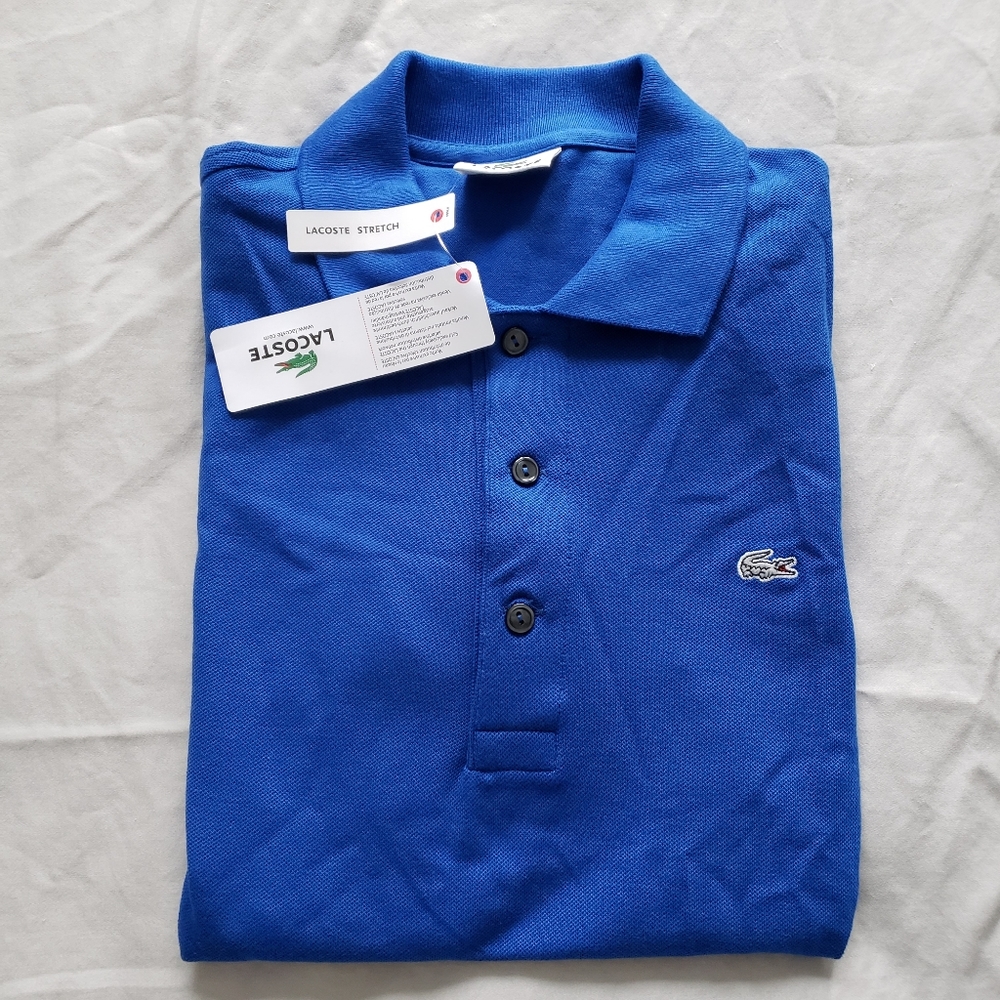 Lacoste Stretch Fit Blue Polo Shirt